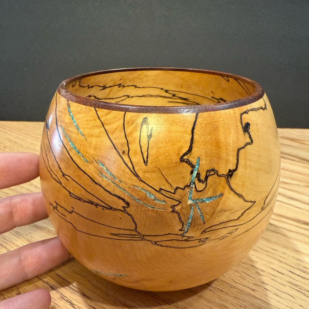 Handcrafted Wooden Art Bowl